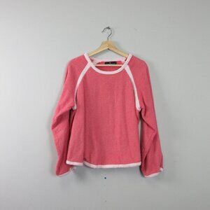Pomander Place Women's Terry Cloth Top Sweatshirt S Pink Casual Preppy Chic 370